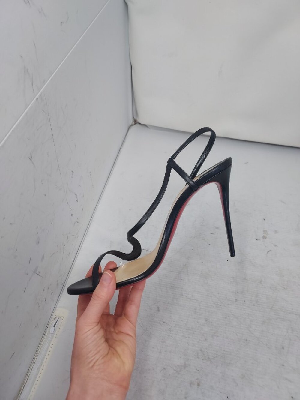 CHRISTIAN LOUBOUTIN Rosalie Strass Black Strappy Heel Sandal - Picture 8 of 11